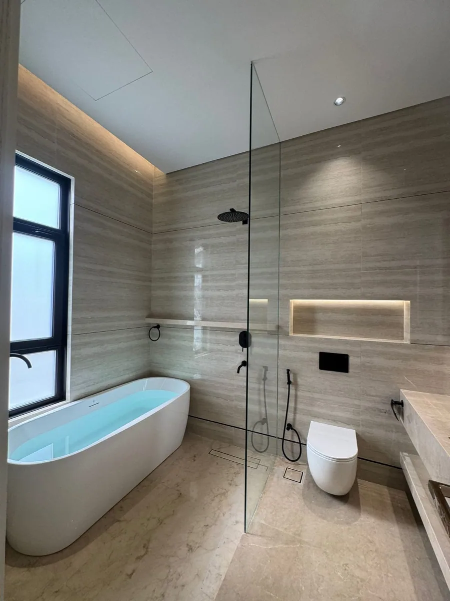 Completed contemporary bathroom